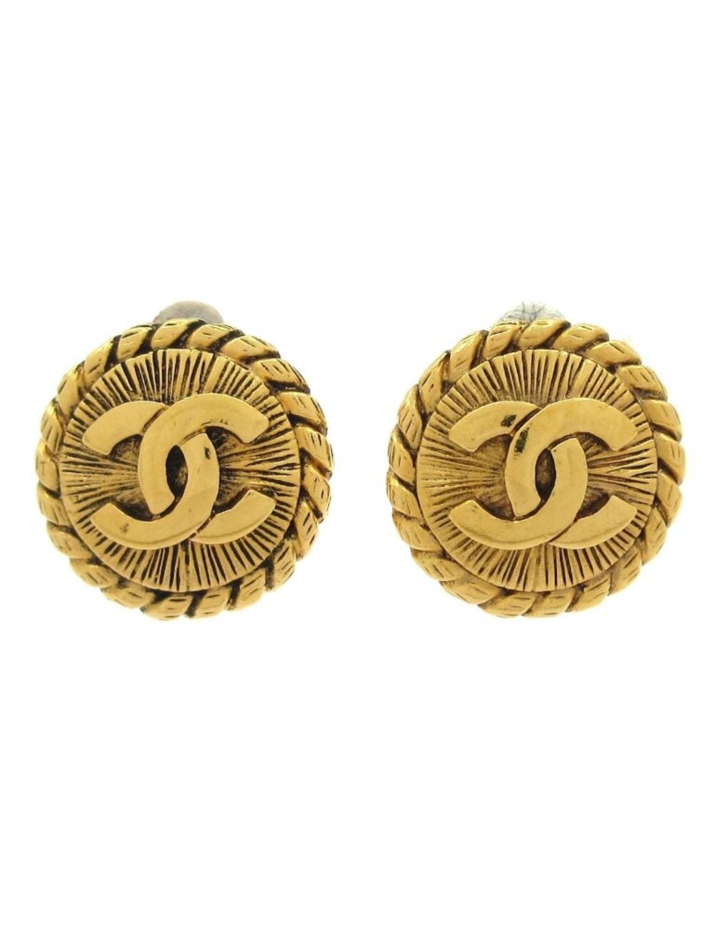Chanel Earrings Gold CC Logo